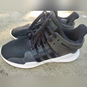 Adudas EQT Support ADV Black Sneakers With White Soles Size 5.5 Womens 4 Youth